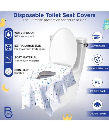 20 Pack BABEnjoy Disposable Toilet Seat Covers - Extra Large for Kids, Toddlers, Adults - Potty Training, Public Restrooms, Airplane Travel - Spot Design - Buy Online on GoSupps.com