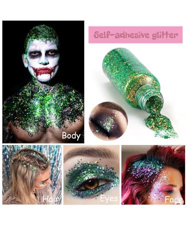 Buy Body Glitter Gel | Chunky Sparkling Face & Hair Makeup | Festival & Mermaid Sequin Glitter - Fast International Shipping - Buy Online on GoSupps.com