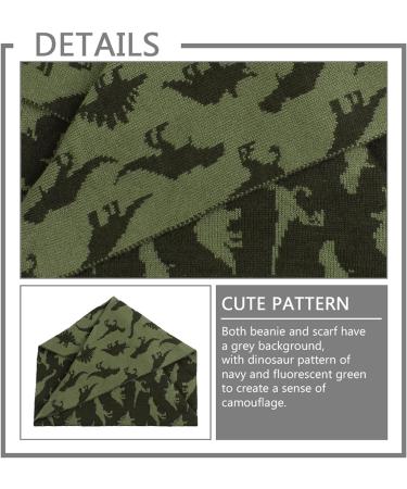 XIAOHAWANG Knitted Baby Hat with Fleece Lining and Pompom - Army Green Hat+Scarf | 2-4 Years - Buy Online on GoSupps.com