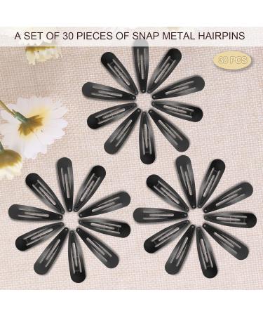 BOOBEES 30-Piece Metal Snap Hair Clips for Girls & Teens - Stylish & Slide-Resistant Hairpins - Perfect Accessories for Women & Kids in Black - Buy Online on GoSupps.com