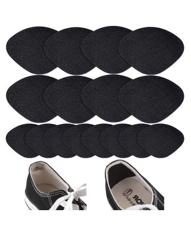 ZSRVAJ 16 Pcs Shoe Heel Repair Heel Repair Patch Self-Adhesive Shoe Repair Patch for Most Types of Shoes Shoe Heel Repair Kit for Sneaker Leather Shoes and High Heels (Black)