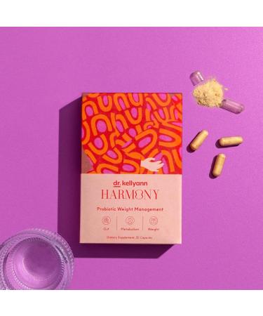 Dr. Kellyann Harmony Probiotic Weight Management (30 Capsules) Prebiotic and Probiotic to Support Weight Management and Promote Optimal Gut Health - Buy Online on GoSupps.com