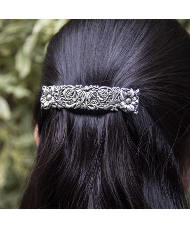Wildflower Hair Clip - Hand Crafted Metal Barrette 70mm Clip, Made in USA by Oberon Design - Buy Online on GoSupps.com