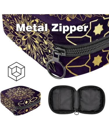 Shop Stylish Portable Women's Menstrual Cup Bags - Golden Flower Mandala | Perfect for Teens & First Period Essentials - Buy Online on GoSupps.com