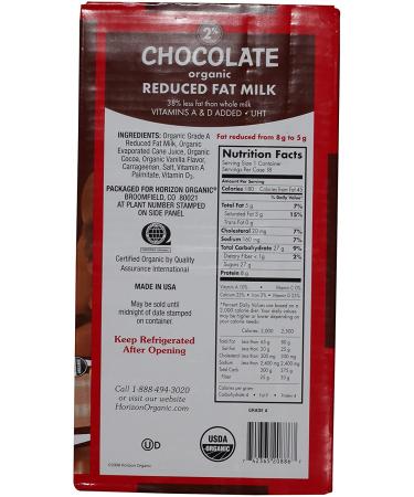 Horizon Organic Chocolate Milk 18 Pack, Low Fat, Ultra Pasteurized - Half Pint Size - Buy Online on GoSupps.com