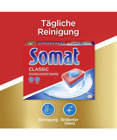 Somat Classic Dishwasher Tabs - 150 Extra Power Tabs for Daily Dishes & Cutlery Glass Protection - International Shipping - Buy Online on GoSupps.com