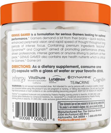 Genius Gamer Focus & Brain Booster - 80 Capsules for Enhanced Concentration & Cognitive Performance - Buy Online on GoSupps.com