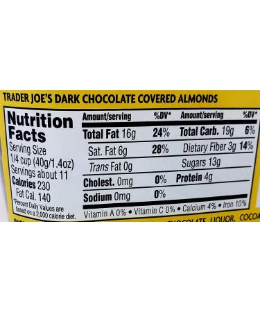 Trader Joe's Dark Chocolate Covered Almonds - 3 Pack, 16 oz Tub - 48 oz Total - Buy Online on GoSupps.com