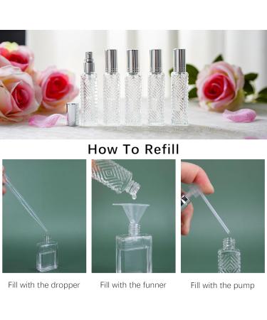 Yu Feng 12-Piece Taj Mahal Style Clear Glass Atomizer Spray Bottles - Refillable Perfume & Essential Oil Set with Funnel & Pipettes | International Shipping - Buy Online on GoSupps.com