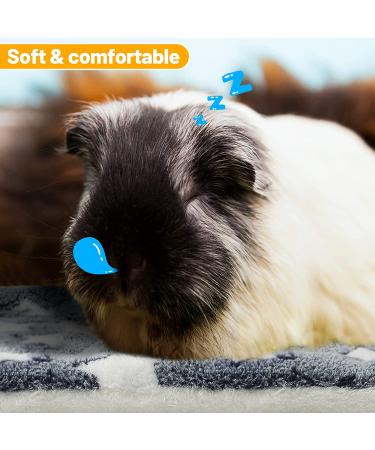 5 PCS Small Animal Winter Bedding Fleece Mats - Rabbit, Guinea Pig, Hamster Bed Mat with Cleaning Brush - Soft & Warm for Chinchilla, Hedgehog - Thickened Plush Material - Buy Online on GoSupps.com