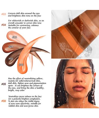DE'LANCI Color Correcting Concealer Kit for Black Women - Orange, Natural Shades - Waterproof, Full Coverage, Matte Finish - 0.67 Oz - Buy Online on GoSupps.com