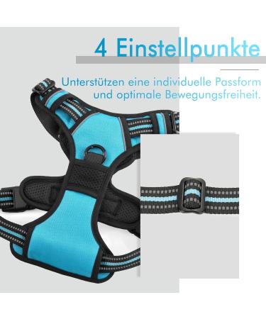 Rabbitgoo Medium Dog Harness - No Pull Adjustable Breathable Control Harness for Large Dogs - Light Blue - Buy Online on GoSupps.com
