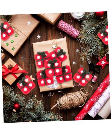 Anneome 5pcs Box Holiday Accessories Garland Decor Felt Christmas Tree Ornaments Christmas Style Adornments Red 4x4cm - Buy Online on GoSupps.com