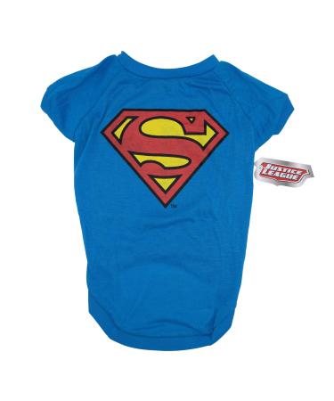 DC Comics for Pets Superman Logo Dog T Shirt, Small (S) | Superhero Costume for Dogs in Blue | Small Dog T Shirts for Small Size Dog Breeds | See Sizing Chart for Details