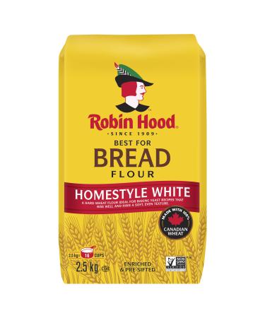 Robin Hood Best For Bread Homestyle White Flour 2.5kg Made with 100% Canadian Wheat 2.5 kg (Pack of 1) BEST FOR BREAD WHITE