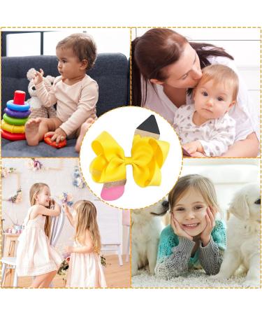 Pencil Pinwheel Bows Clips Creative Colorful Grosgrain Ribbon Bows Stable Grosgrain Bows Hair Clips Boutique Bow Alligator Clips for Easter - Buy Online on GoSupps.com