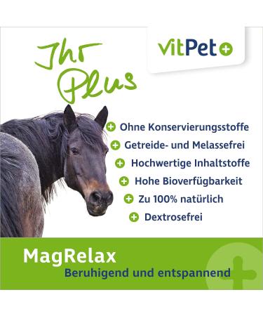 Vitpet+ Magrelax for Horses - Magnesium & Tryptophan Support for Muscles & Relaxation | 2kg with Dosing Spoon - Buy Online on GoSupps.com