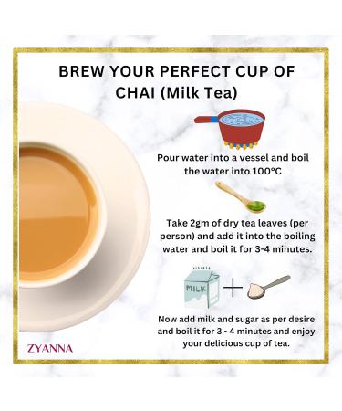 Zyanna Masala Chai Tea - Premium Assam Tea Blend with Indian Masala Spices (8.8oz - 125 Cups) - Buy Online on GoSupps.com