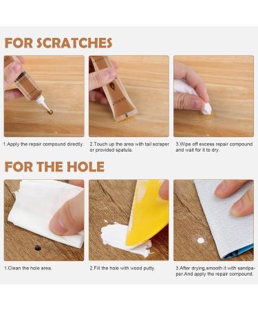 DEWEL Wood Putty Filler - Paintable & Sandable Cherry White Walnut Epoxy Repair Kit & Furniture Marker for Wood Scratch Repairs - Buy Online on GoSupps.com