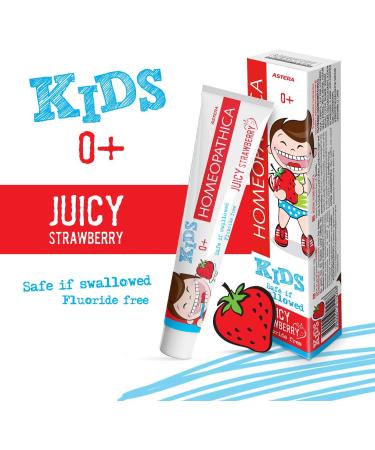 ASTERA Homeopathica KIDS 0+ Toothpaste with Strawberry Aroma - 50 ml | Natural & Safe for Children - Buy Online on GoSupps.com