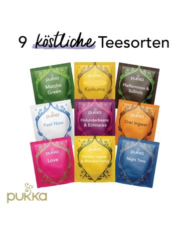 Pukka Favorite Selection Box - 9 Delicious Organic Teas | Sustainable Birthday Gift | 45 Tea Nights of 100% Biological Ingredients - Buy Online on GoSupps.com