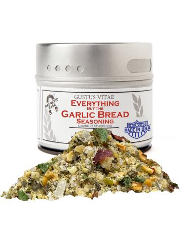 Everything But The Garlic Bread Seasoning | All Natural | Non GMO | 1.7 oz (48 g) | Gourmet Spice Mix | Small Batch | Artisanal Rub | Seasoning Pack | Magnetic Tin | Gustus Vitae | #848