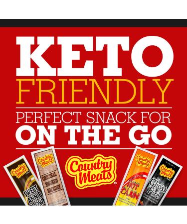 Country Meats Sweet Annie Brown Meat Sticks - 10 Sticks, 0 Trans Fat, Low Carb, High Protein, Keto Snack, Keto Friendly - Buy Online on GoSupps.com