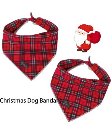 Aring Pet Christmas Dog Bandana | Cute Plaid Cotton Necker for Small to Large Dogs & Cats | Red-Black Check Design - Buy Online on GoSupps.com