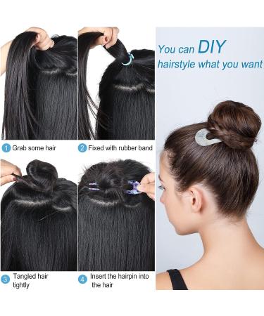24 Pcs Tortoise Shell U Shaped Hair Pins for Vintage Thick Thin Hair - 4.5 Inch Cellulose Acetate French Hair Forks - Bun Chignon Pin for Women Girls - Buy Online on GoSupps.com