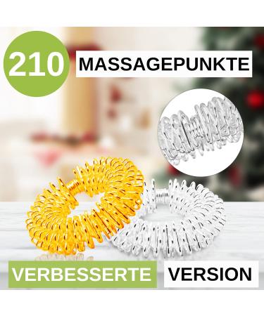 Buy Dupore Premium Acupressure Ring 14er Set | Stress Relief Finger Massage Rings - Gold & Silver - Novelry 2024 - Buy Online on GoSupps.com
