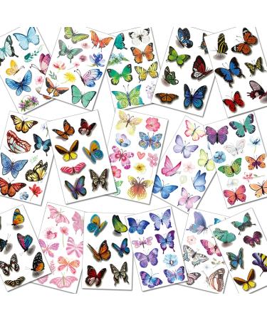 Tazimi 110 Styles Glitter Butterfly Temporary Tattoos for Kids & Women - Perfect for Party Favors, Gifts & Decoration - Buy Online on GoSupps.com