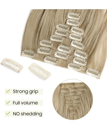S-noilite Hot Fashion 17 Curly Clip in Hair Extensions Full Head 8Pcs - Ash Blonde/Bleach Blonde mix - 17 Inch - Buy Online on GoSupps.com