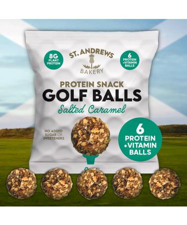 St. Andrews Bakery Protein Snack Golf Balls - 10 x 45g - Salted Caramel - Gluten Free & High Fiber - 100% Natural & Vitamin Rich - 10 Bag Box - Buy Online on GoSupps.com