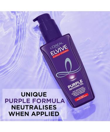 L'Oreal Paris Elvive Colour Protect Purple Anti-Brassiness Hair Oil For Highlighted Brunette Blonde & Grey Hair 100ml - Buy Online on GoSupps.com