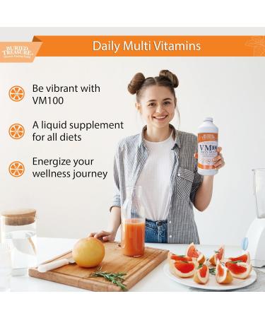 Buried Treasure VM100 Daily Multi - 32 Servings Liquid Vitamins & Minerals Supplement | International Shipping Available - Buy Online on GoSupps.com