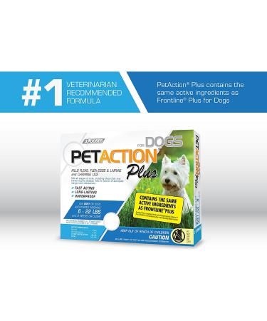 PetAction Plus for Small Dogs - 3 Doses (0.023 fl oz) | Effective Flea & Tick Prevention - Buy Online on GoSupps.com