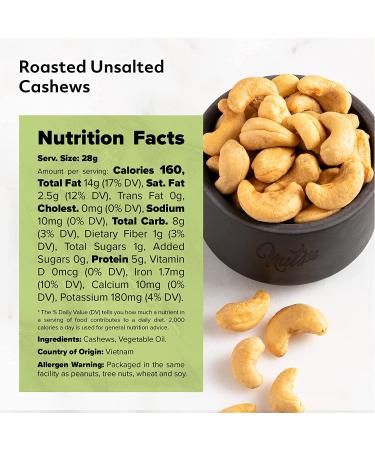 Premium Roasted Unsalted Cashews - Whole Kernels, Pieces | 1 lb Pack | Just Right Crispy & Delicious | Natural Cashews - Buy Online on GoSupps.com