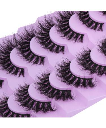 7 Pairs FANXITON 5D Natural Faux Mink Fluffy Cat Eye False Eyelashes - Wispy Curly Extensions - C-18MM-10 - Buy Online on GoSupps.com