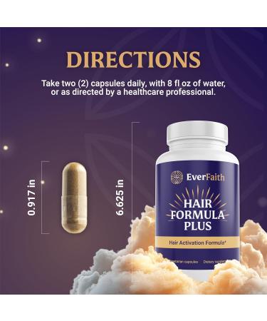 EVERFAITH Hair Formula Plus - Hair Growth Vitamins - Biotin for Hair Growth for Women & Men - with Keratin Collagen Saw Palmetto Horsetail Zinc Ashwagandha L-Lysine Iron & More - 60 Capsules - Buy Online on GoSupps.com
