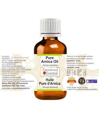 Buy Pure Arnica Oil (Arnica Montana) - 100ml Therapeutic Quality for Hair Skin & Aromatherapy | Greenwood Essential - Buy Online on GoSupps.com