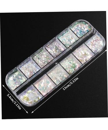 1PC Nail Art Glitter Flake Nail Art Foil Flake Nail Glitter Flakes Shining Holographic 12 Grids Nail Glitter Flake for Summer Nail Art Decoration - Buy Online on GoSupps.com