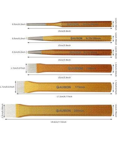 LIVTE 6Pcs Cold Chisel Set  Durable Steel Flat Chisel-Flat Chisel  Cone Chisel  Center Chisel  Cylindrical Chisel with Canvas Bag  Heavy Duty Chisels Set for Brickwork  Concrete  Metal  Stone etc - Buy Online on GoSupps.com