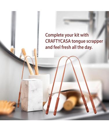 CRAFTYCASA Copper Tongue Scraper for Adult and Kids - Natural Ayurvedic Cleaner for Fresh Breath (Pack of 2) - Buy Online on GoSupps.com
