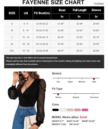 Fayenne Womens Tops Deep V Neck Cross Wrap Sexy Tops Polka Dot Mesh Long Sleeve T Shirt Casual Blouses XL Dark Green - Buy Online on GoSupps.com