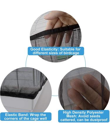 GAGILAND Bird Cage Seed Catcher Mesh Cover for Parrot Cage - Size L (52-77) | Seeds Guard Netting & Skirt - Buy Online on GoSupps.com