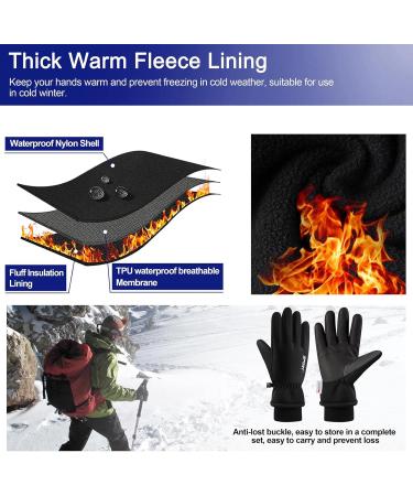 Tangshao-Win Waterproof Winter Gloves for Men & Women | 3M Thinsulate Anti-Slip Full Finger Gloves for Running Driving Cycling & Hiking - Buy Online on GoSupps.com