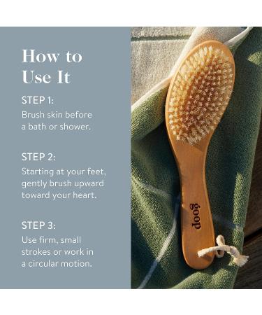 Goop Beauty Dry Brush - Exfoliating & Detoxifying for Dry Skin | Natural Sisal Fibers for Luminous Smooth Skin | FSC-Certified - Buy Online on GoSupps.com