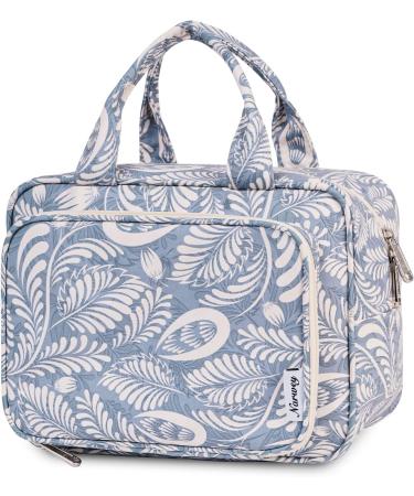 Narwey Full Size Toiletry Bag for Women - Blue Leaf Makeup Organizer - Buy Online on GoSupps.com