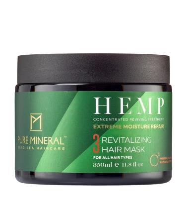 Pure Mineral - Hemp Hair Mask for Deeply Nourished Hair - Moisturizing, Conditioning, Dead Sea Minerals - Free of Sulfates, Parabens, Petrolates - 350ml