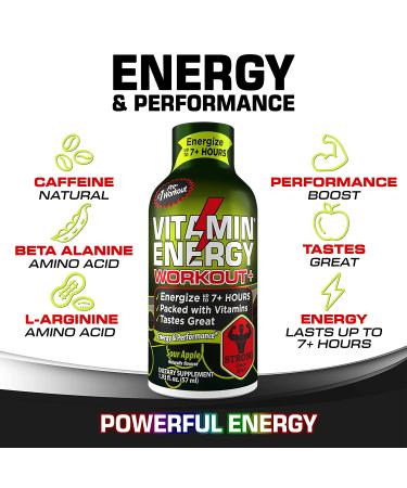 Keto-Friendly Pre Workout Energy Shots - Natural Clean Green Tea Caffeine with Endurance Blend - Sour Apple Flavor - 1.93 Fl Oz (Pack Of 48) - Buy Online on GoSupps.com